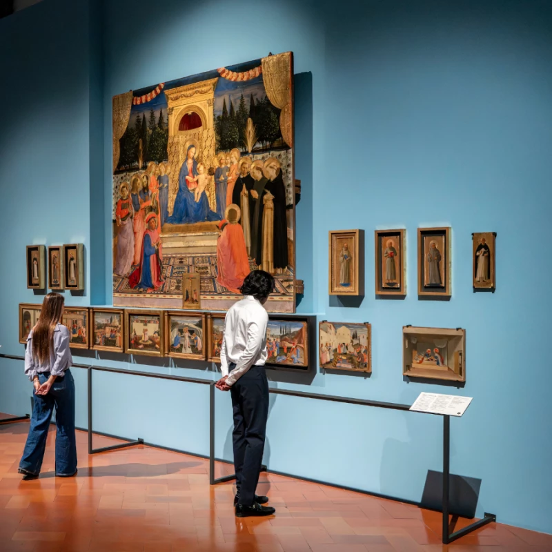 Kunstwerke aus dem Lindenau-Museum auch 2025 international unterwegs | Ausstellungsansichten: Beato Angelico, Ausstellungsansicht, Palazzo Strozzi e Museo di San Marco, Florenz, 2025