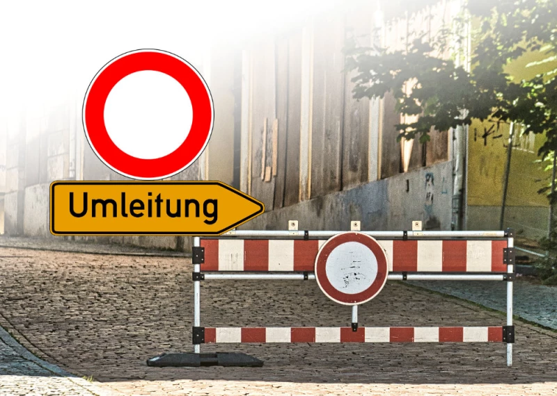 Verkehrseinschränkung Käthe-Kollwitz-Straße und Sperrung Mauerstraße  | Symbolbild Straßensperrungen / Verkehrsgeschehen im Altenburger Land