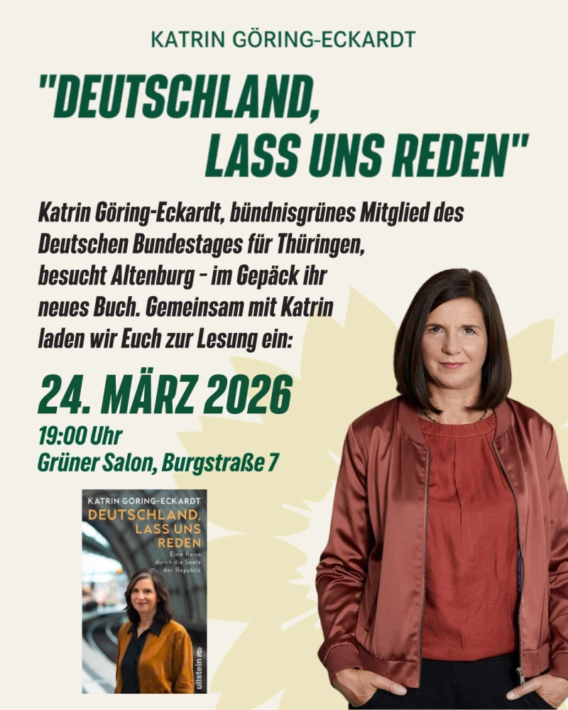 Lesung "Deutschland, lass uns reden" mit Katrin Göring-Eckardt in Altenburg | 