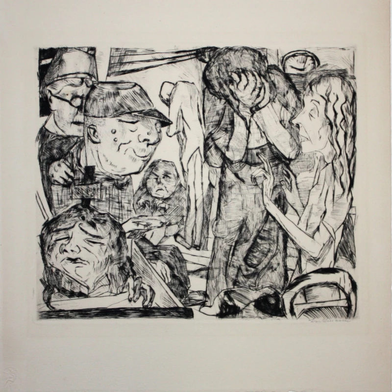 Im Zeichen des Expressionismus. Druckgrafiken der 1920er-Jahre  | Max Beckmann, Irrenhaus, 1919