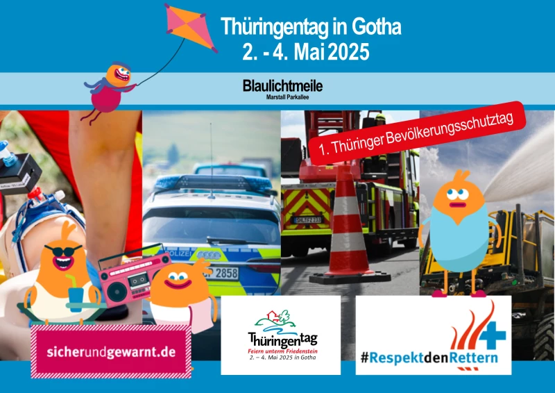 Erster Thüringer Bevölkerungsschutztag auf Blaulichtmeile beim Thüringentag | 