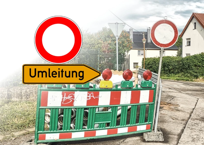 Sperrung Lehnitzscher Straße und Ehrenberger Straße | Symbolbild Straßensperrungen / Verkehrsgeschehen im Altenburger Land