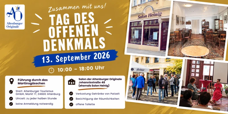 Zum Tag des offenen Denkmals durchs Martinsgässchen und im Salon der Altenburger Originale Geschichte von Gündel | 