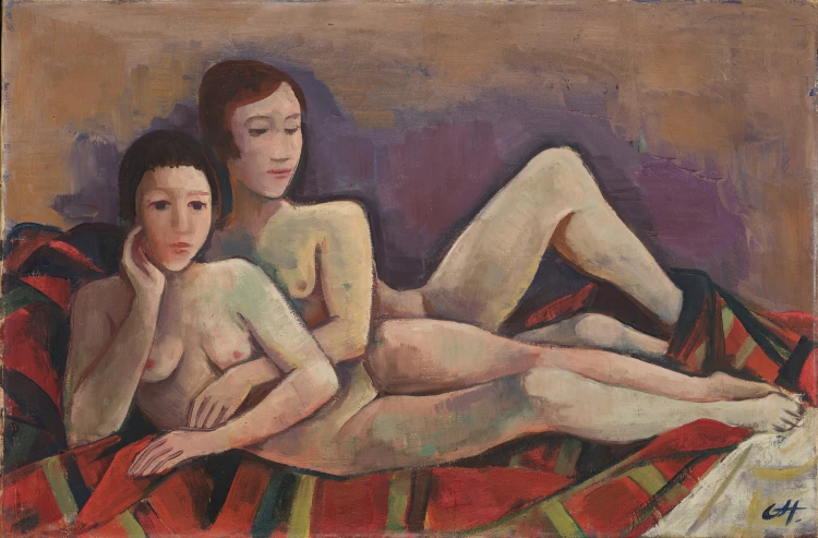 Karl Hofer, Zwei Mädchen liegend, um 1925, [c] VG Bild-Kunst, Bonn 2023, Foto: punctum, Bertram Kober