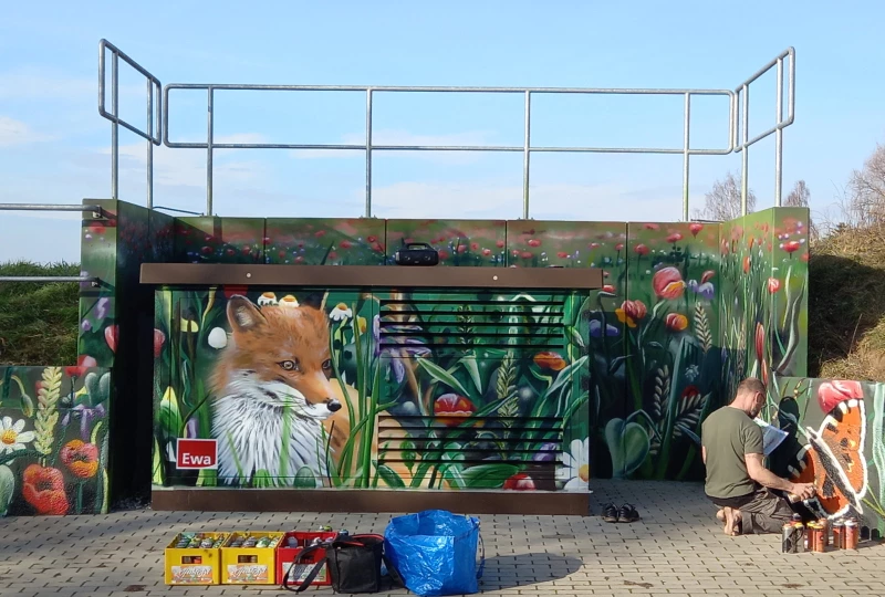 Ein Stück gemalte Natur an der Trafostation in der Geraer Straße | 