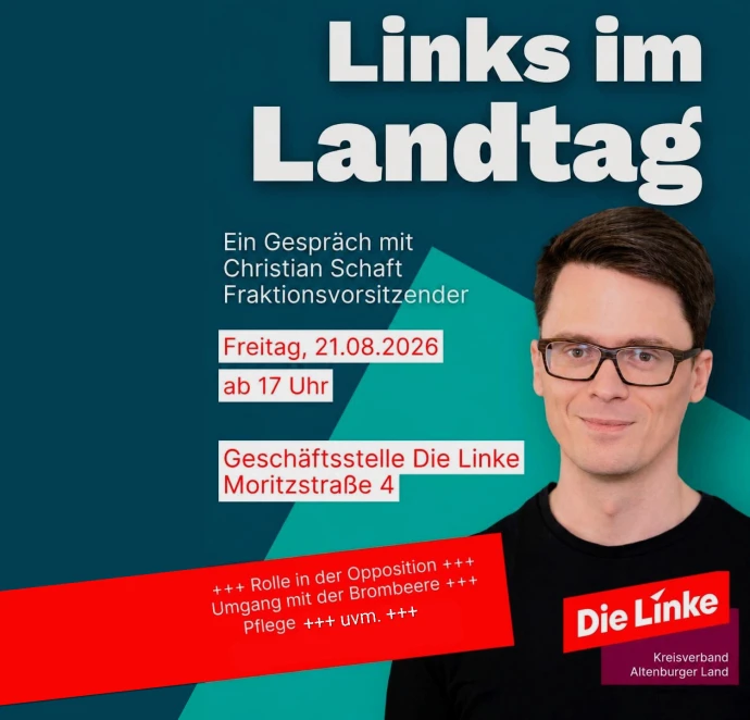 VorschauBild - „Links im Landtag“: Gespräch mit Christian Schaft in Altenburg