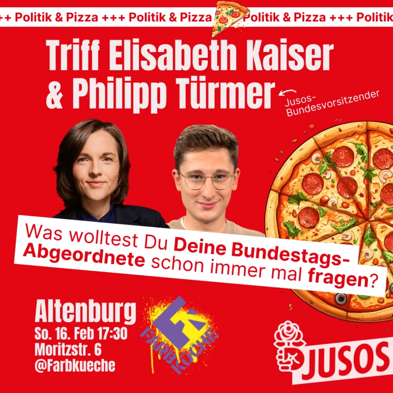 Juso-Bundesvorsitzender Philipp Türmer kommt am 16. Februar nach Altenburg und bringt Pizza mit! | 