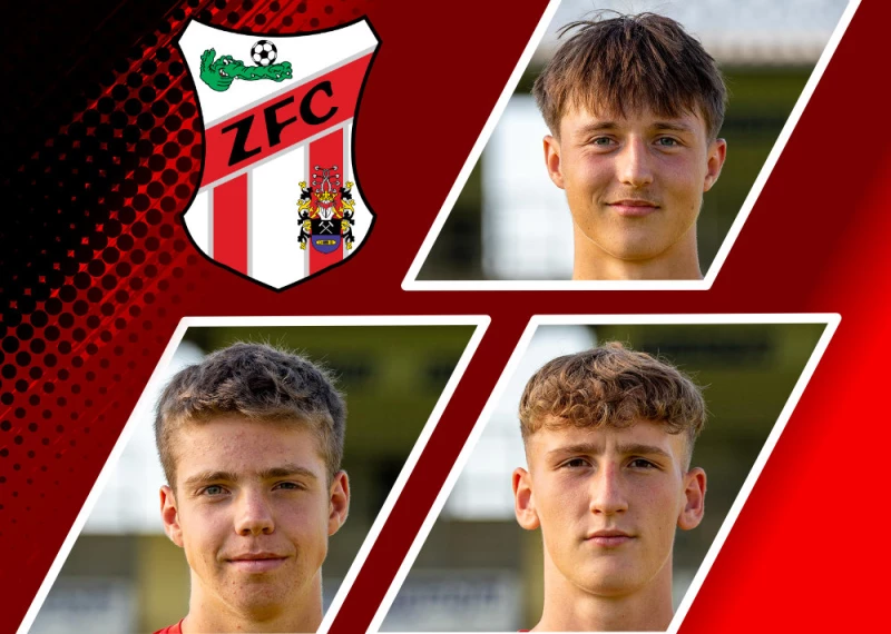 Die A-Junioren komplettieren ZFC-Regionalligateam | v. l. o.: Nick Seidemann, Theo Teßmer und Bastian Burghold