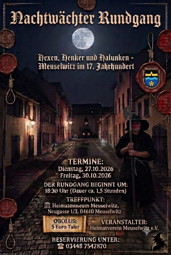 Nachtwächter-Rundgang: „Hexen, Henker und Halunken“