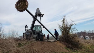 Ein Hingucker vor Pleiße und Mühlenkulisse