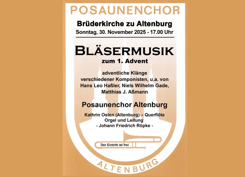 Bläsermusik des Posaunenchores Altenburg am 1. Advent | 