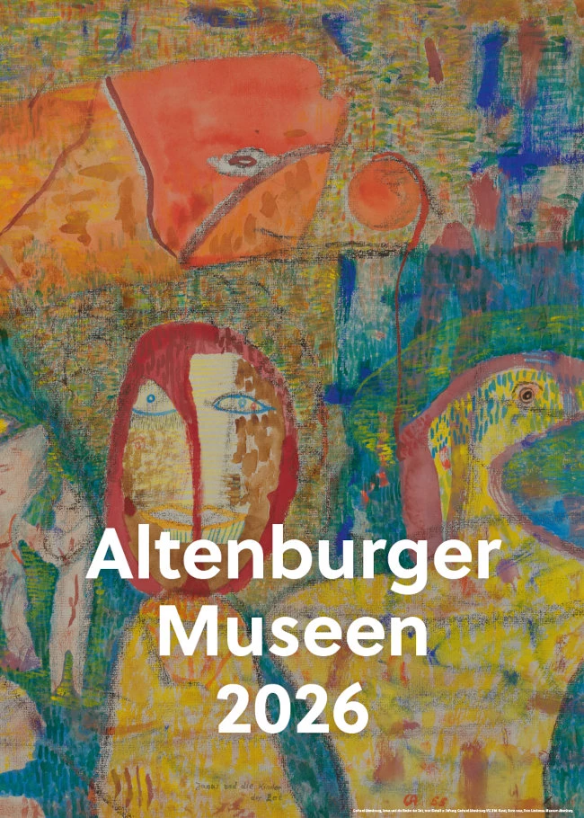Neuer Gerhard-Altenbourg-Kalender für 2026 nun im Verkauf | Covermotiv des Jahreskalender (Gerhard Altenbourg, Janus und die Kinder der Zeit, 1955 (Detail), © Stiftung Gerhard Altenbourg/VG Bild-Kunst, Bonn 2025)