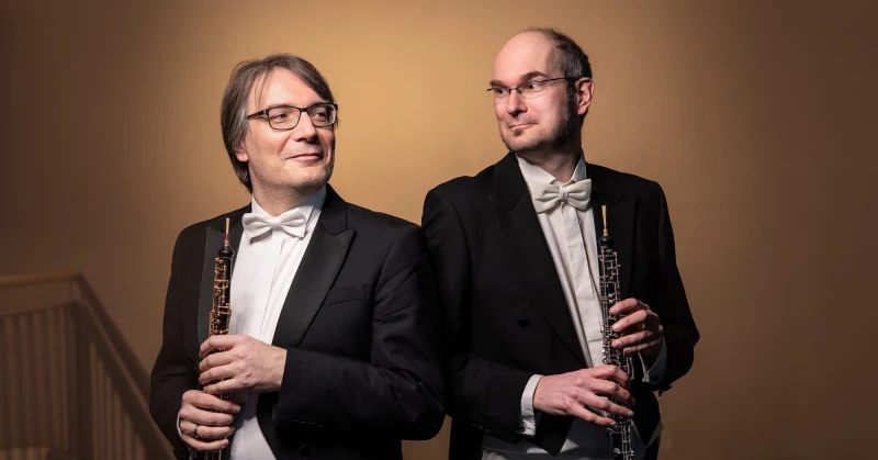 7. Philharmonisches Konzert mit dem Reussischen Kammerorchester | v. l. n. r. die beiden Oboisten Albrecht Pinquart und Robert Matthes