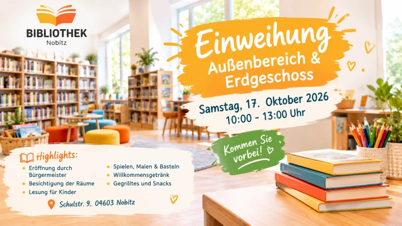 Nobitzer Bibliothek weiht neue Räume und Außenbereich ein | 