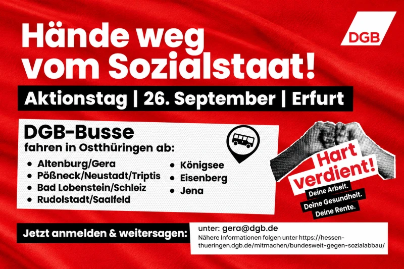 DGB Altenburger Land ruft zur Teilnahme am Aktionstag am 26. September auf | 