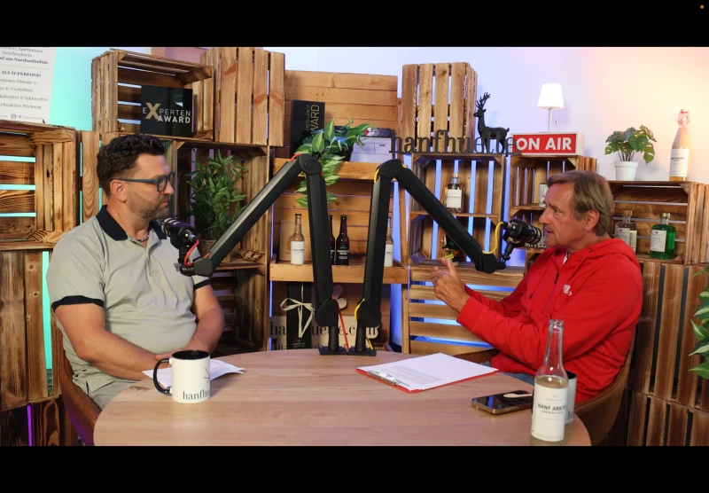 Carsten Hänsel startet Podcaststaffel „Hanf Gespräche“ | Mike Fischer (rechts) zu Gast im Podcast Hanf Gespräche bei Carsten Hänsel (links) Der Hanftyp