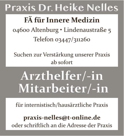 Arzthelfer/-in | Mitarbeiter/-in