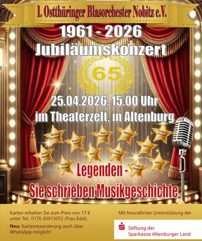 VorschauBild - Jubiläumskonzert — 1. Ostthüringer Blasorchester Nobitz e. V.