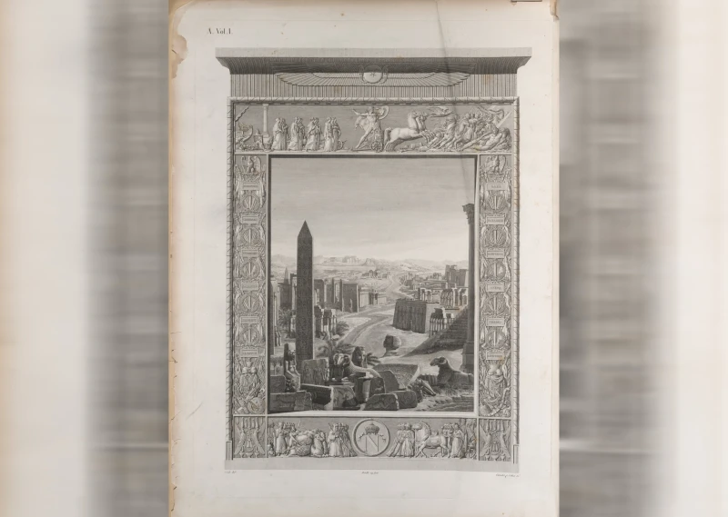 Sonntagsführung: „Ein wahres Mammutwerk“ im Lindenau-Museum | Frontispiz Description de l‘Égypte, Band 1, 1809, 