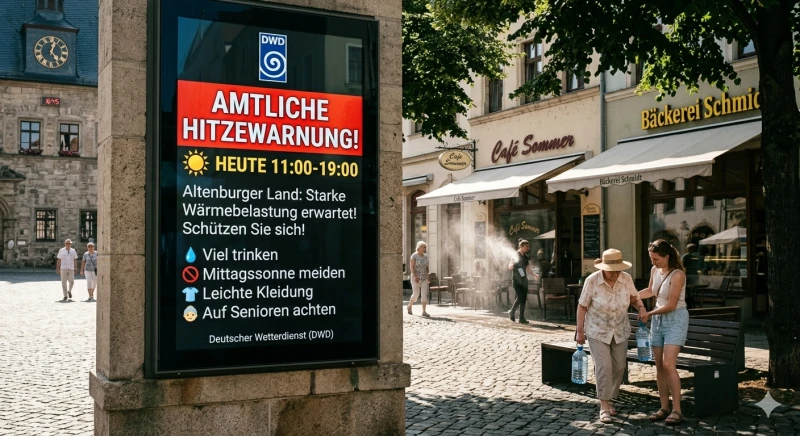 Amtliche Hitzewarnung für das Altenburger Land | Bild wurde mit KI generiert und dient lediglich zur Veranschaulichung.