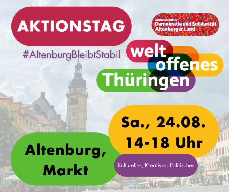 Aktionstag "Weltoffenes Thüringen" in Altenburg | Für Demokratie, Vielfalt und Solidarität: Altenburg bleibt stabil! | 