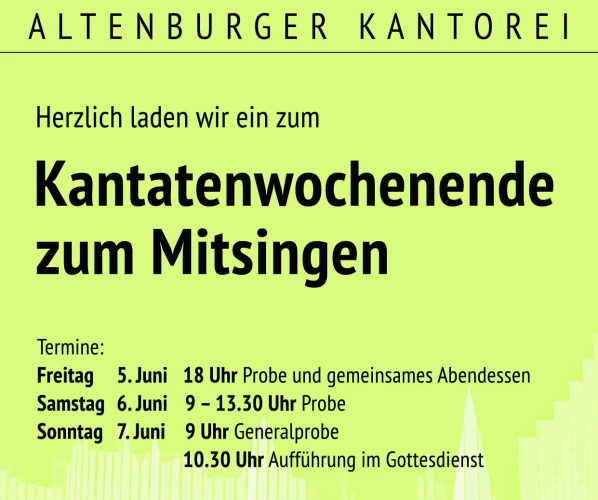 VorschauBild - Die Altenburger Kantorei lädt zum Mitsingen ein