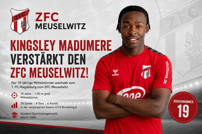 ZFC Meuselwitz verpflichtet Mittelstürmer Kingsley Madumere | 