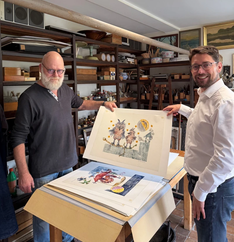Oberbürgermeister besucht Keramiker Matthias Olbrich – Einblick in die Werkstatt | Besuch in der Werkstatt