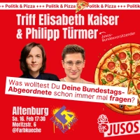 Juso-Bundesvorsitzender Philipp Türmer kommt am 16. Februar nach Altenburg und bringt Pizza mit!