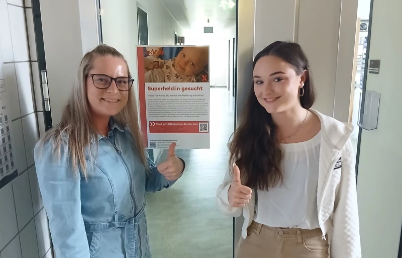 Große Typisierungsaktion für die DKMS bei Altenburger Fleisch | Julia Seifert und Michelle Portius