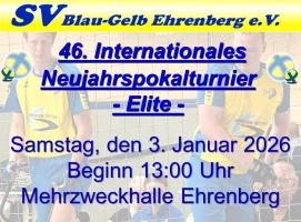 SV Blau-Gelb Ehrenberg veranstaltet Neujahrspokalturnier 2026